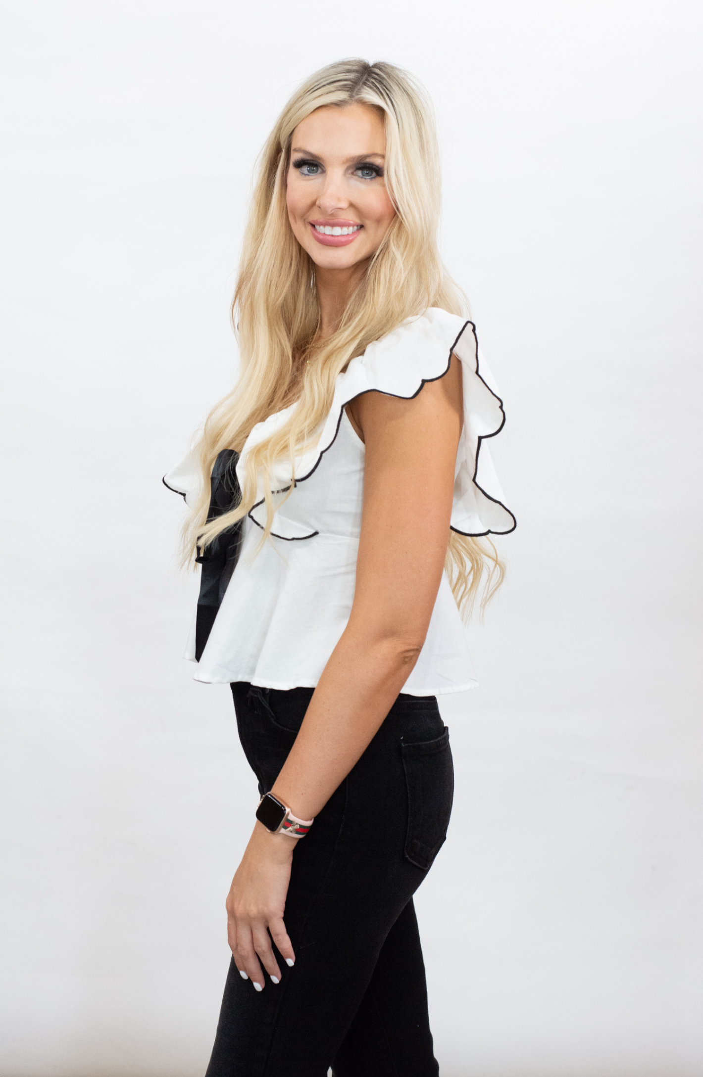 Too Good To Be True White Bow Detail Top