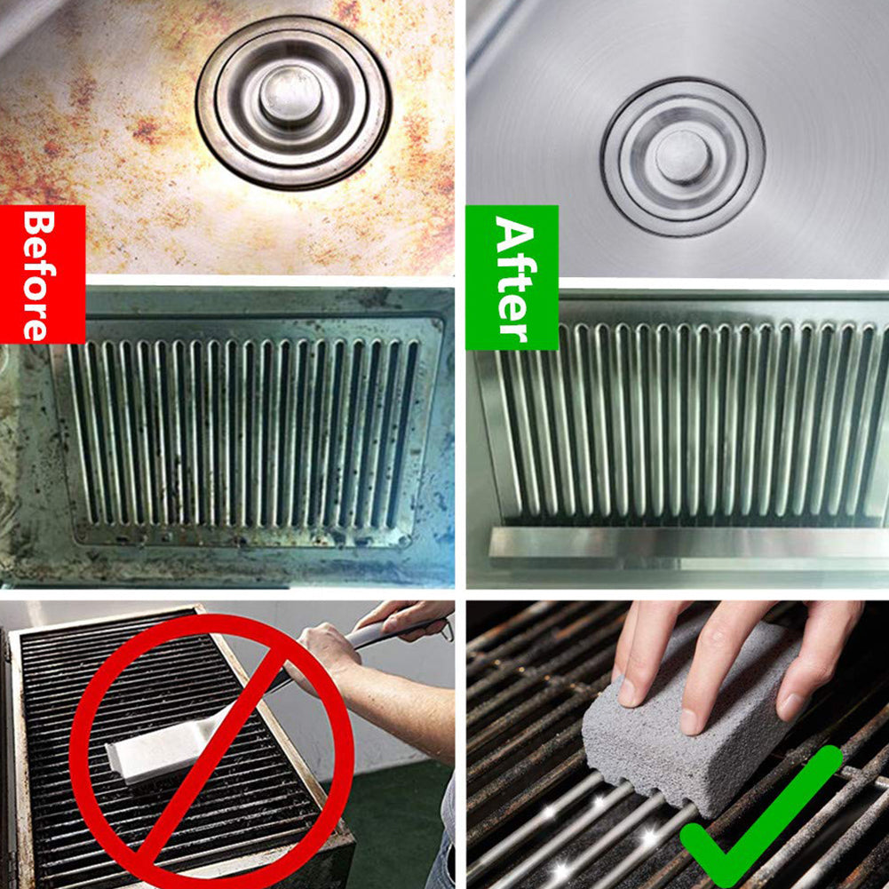 (Store Closing Sale) Grilling Barbecue Utensils 1/ 2Pcs BBQ Grill Cleaning Brick Block Barbecue Cleaning Stone BBQ Racks Stains Grease Cleaner BBQ Tools Kitchen Decorates Gadget BBQ Tools