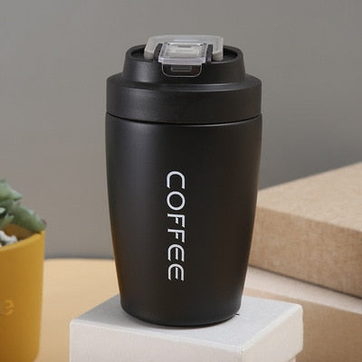 Double Stainless Steel Coffee Cup Leakproof Insulated Thermal Cup Car Portable Travel Coffee Mug