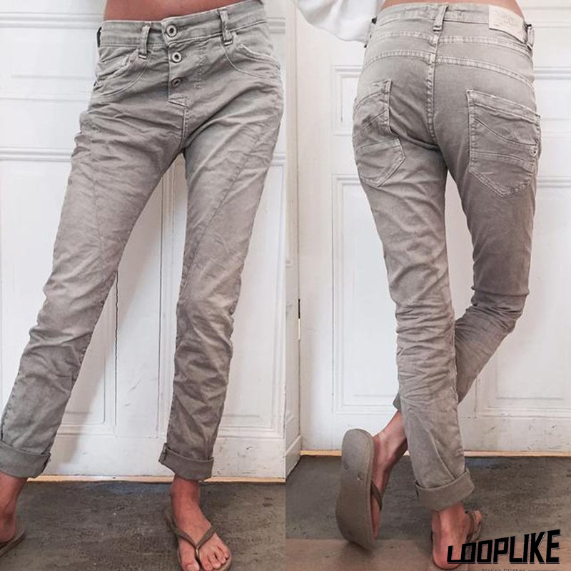 Khaki Shift Casual Solid Jeans