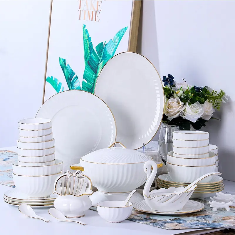 58pcs deluxe ceramic tableware set