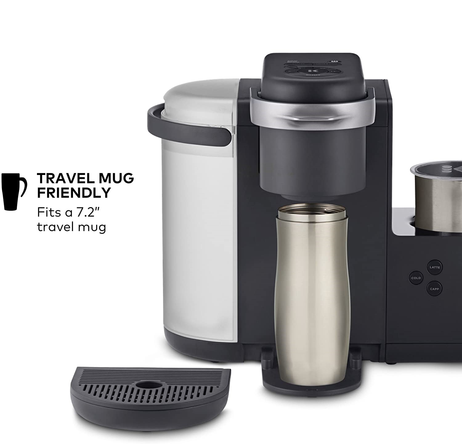 K-Cafe Single-Serve K-Cup Coffee Maker, Latte Maker and Cappuccino Maker, Comes with Dishwasher Safe Milk Frother, Coffee Shot Capability, Compatible With all K-Cup Pods, Dark Charcoal