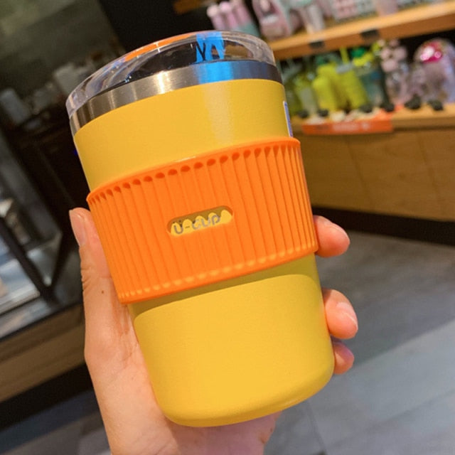 (Store Closing Sale) Double Stainless Steel Coffee Cup Leakproof Insulated Thermal Cup Car Portable Travel Coffee Mug