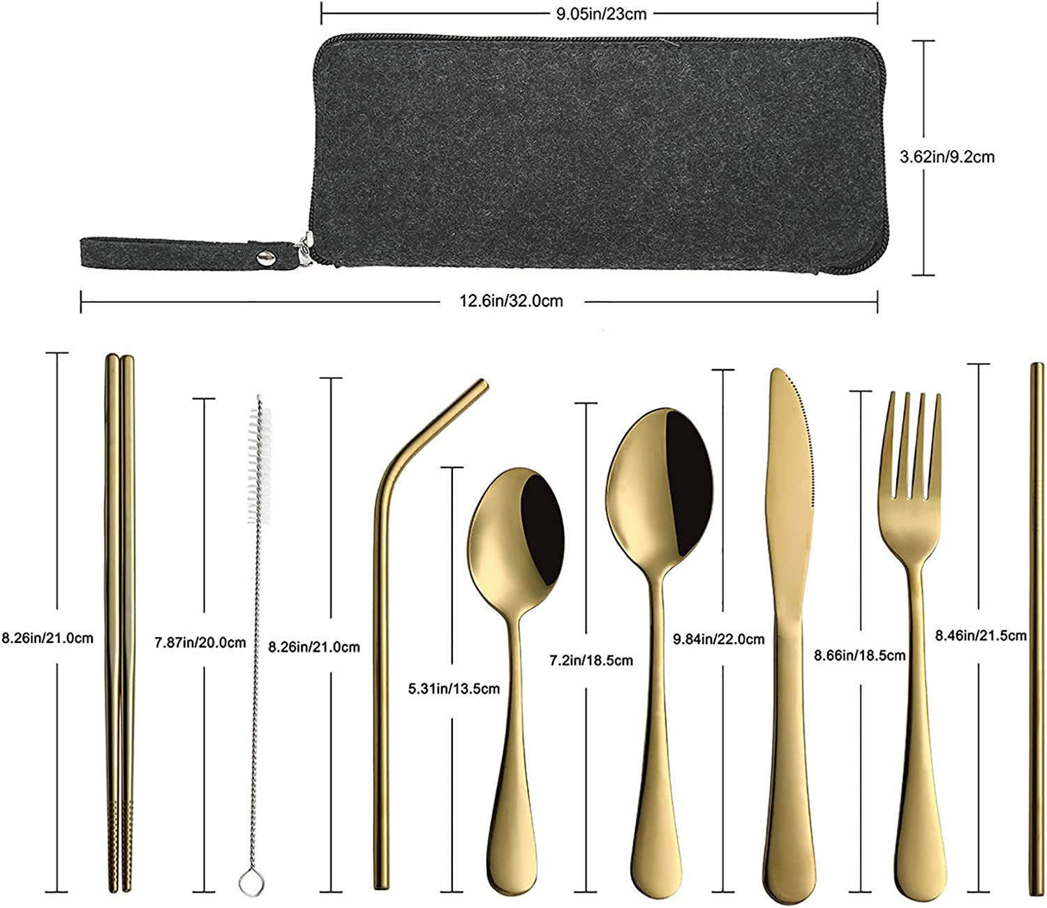 (Store Closing Sale) Portable travel cutlery, reusable silverware