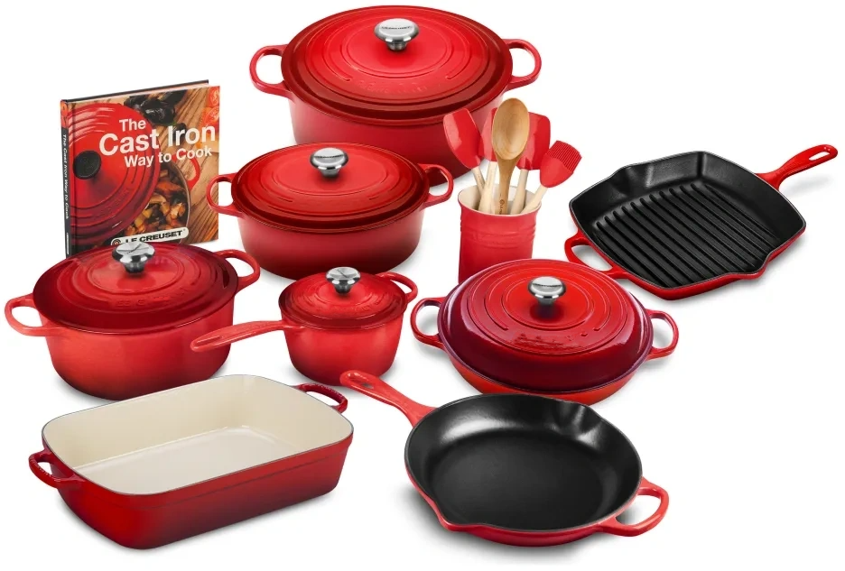 (Store Closing Sale) 21-piece Signature Cast Iron Cookware Set