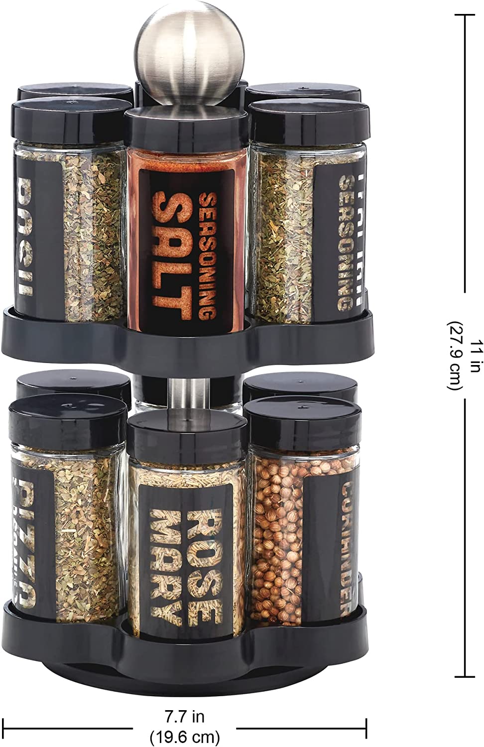 (Store Closing Sale) 12-can rotating countertop spice rack organizer