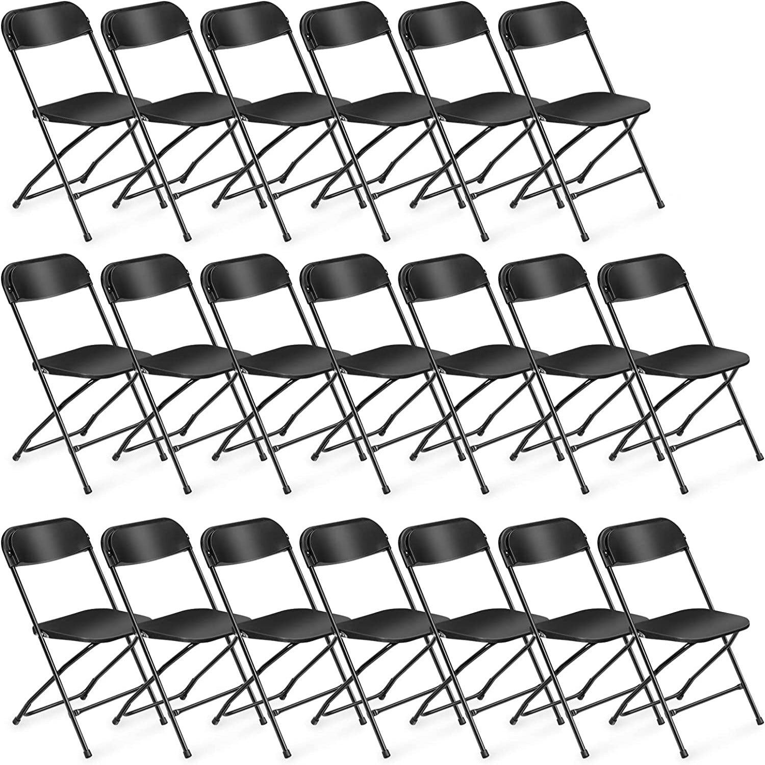 4/5/6/10/20/40 Pack Portable Plastic Folding Chair 350lb Stackable Commercial Seat with Steel Frame Party Chairs Black/White