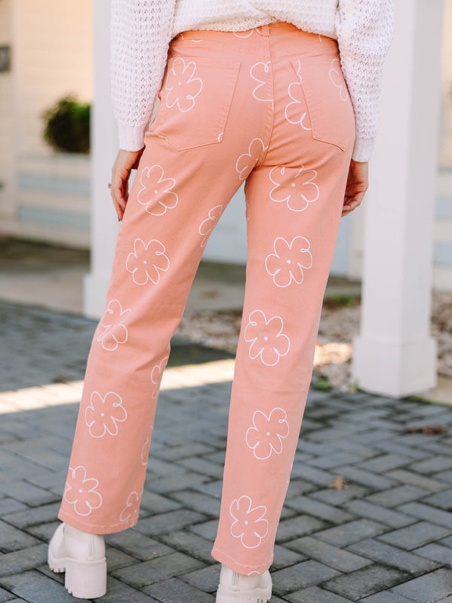 Pink Floral Pants