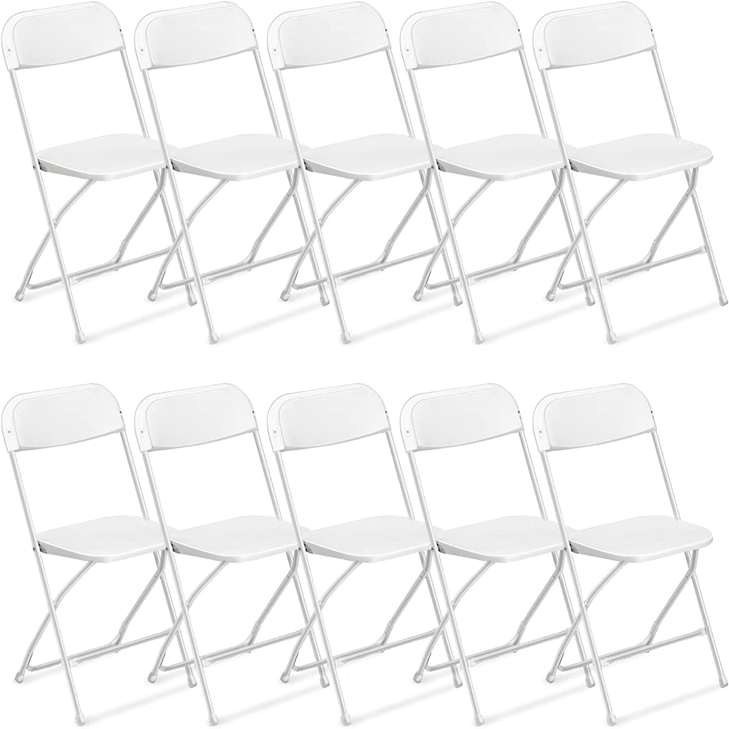 4/5/6/10/20/40 Pack Portable Plastic Folding Chair 350lb Stackable Commercial Seat with Steel Frame Party Chairs Black/White