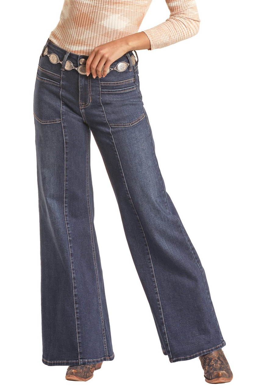 High Rise Extra Stretch Flare Jeans with pocket