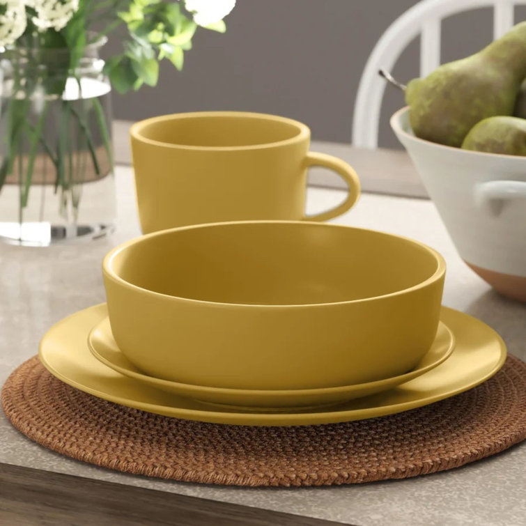 Ten Strawberry Street Wazee Matte Stoneware Dinnerware Set - Service for 4