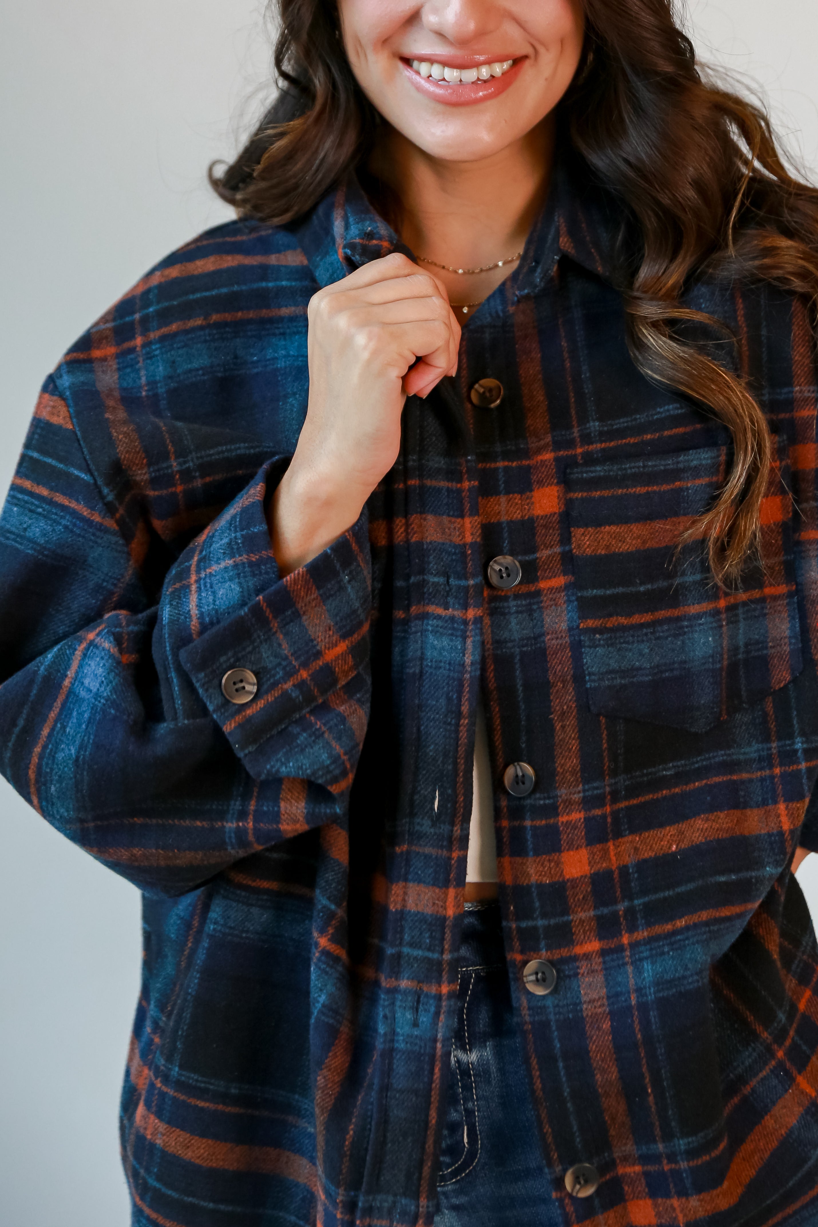 FINAL SALE - Sweetest Mood Navy Plaid Shacket