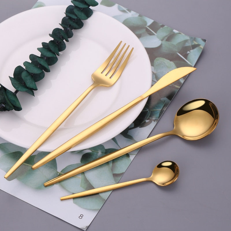 Gold Cutlery Set Stainless Steel