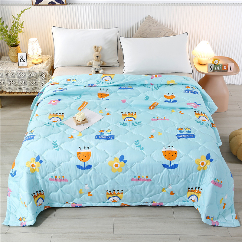 Summer Cartoon Cool Ice Silk Blanket Queen King Size