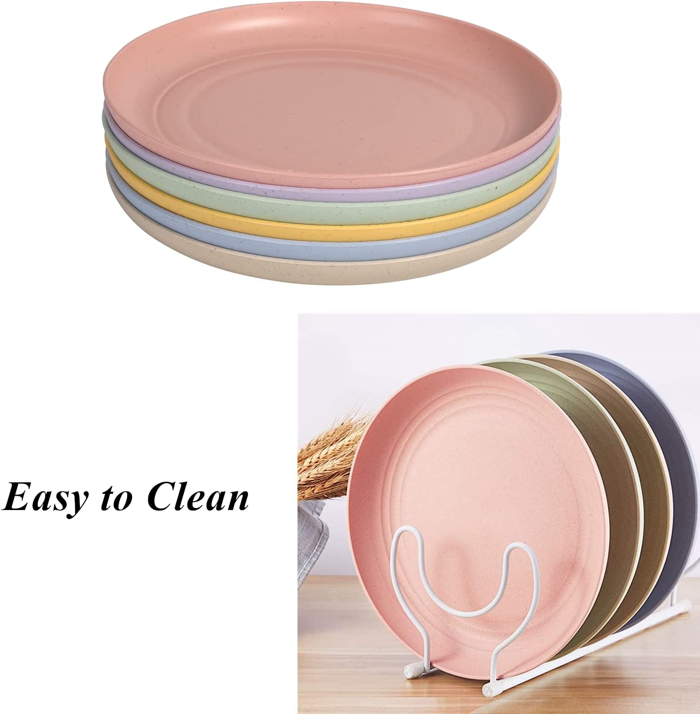 (Store Closing Sale) Wheat Straw Plate Lightweight Unbreakable Dinner Plate Set