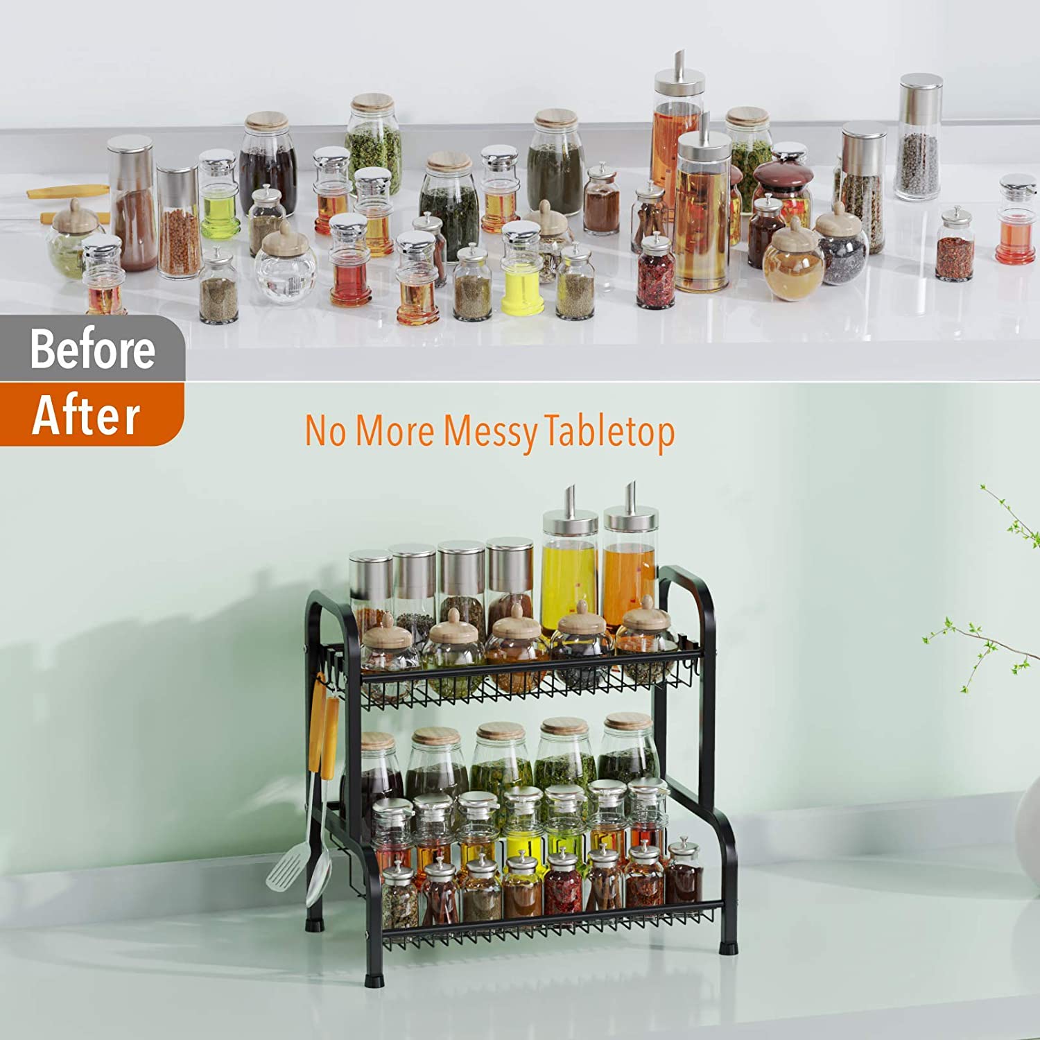 Spice rack, 2-layer large spice rack