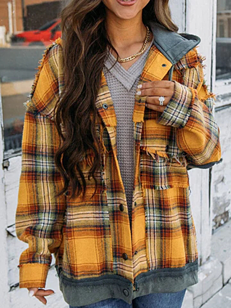 Women's Casual Elegant Plaid Jacket Coat