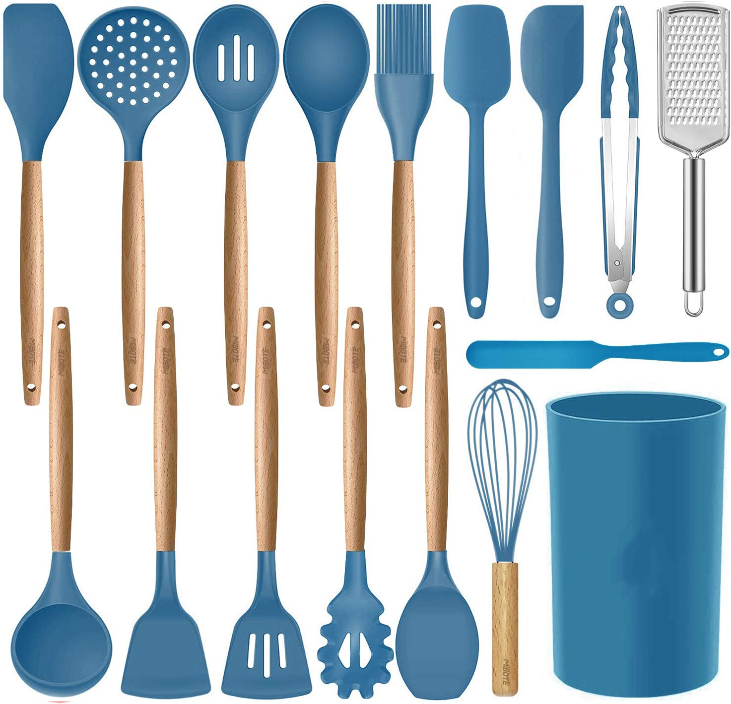 Silicone cooking utensils set