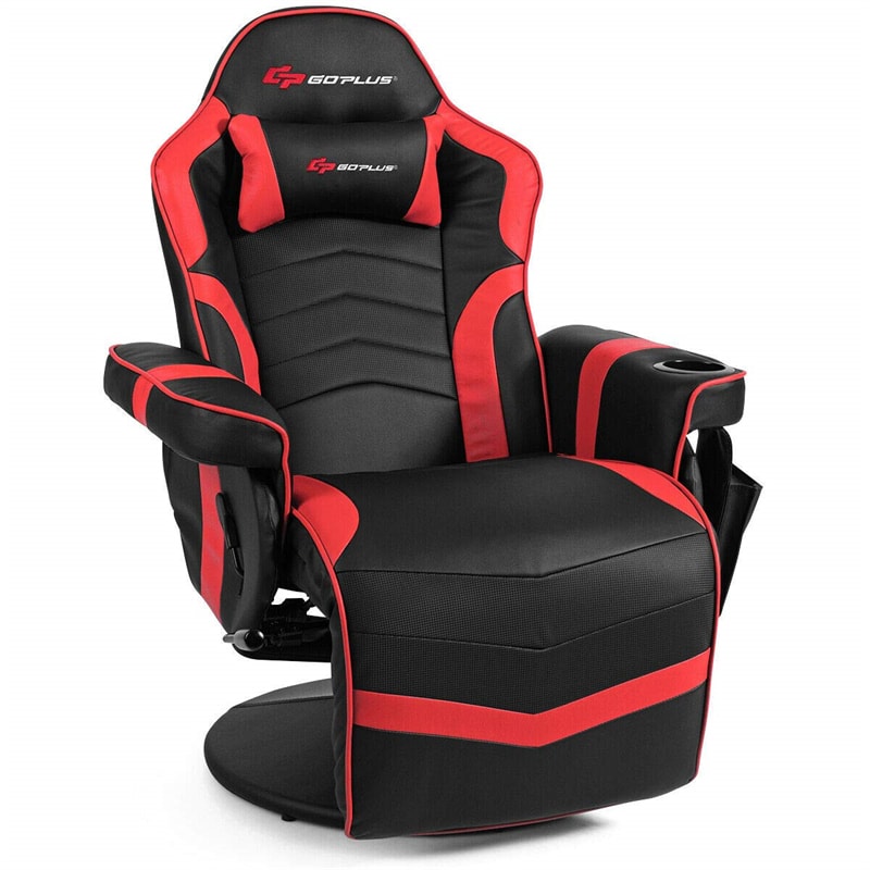 Ergonomic High Back Massage Gaming Chair Racing Style Gaming Recliner with Adjustable Backrest Footrest