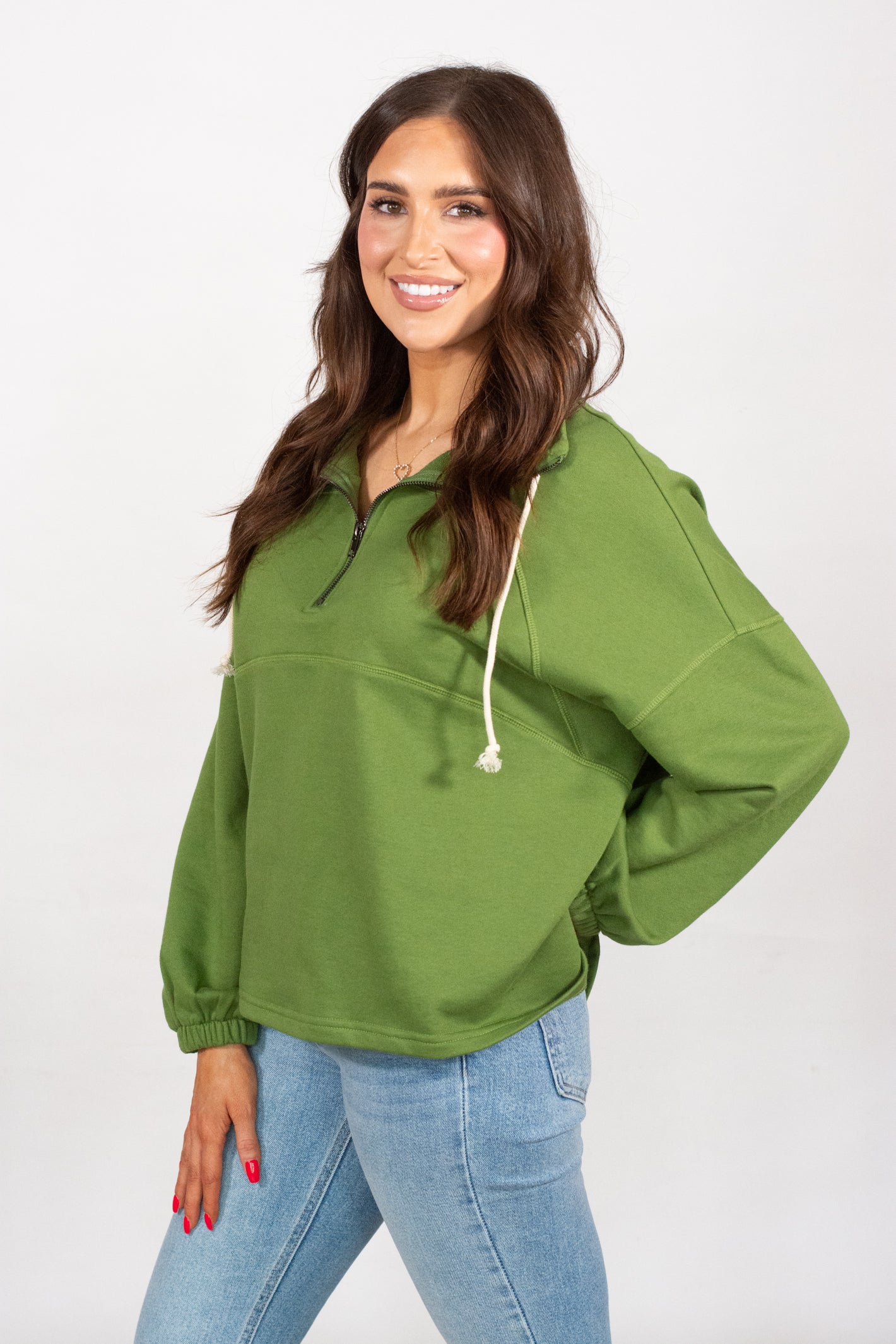 Always Direct Green Half Zip Pullover