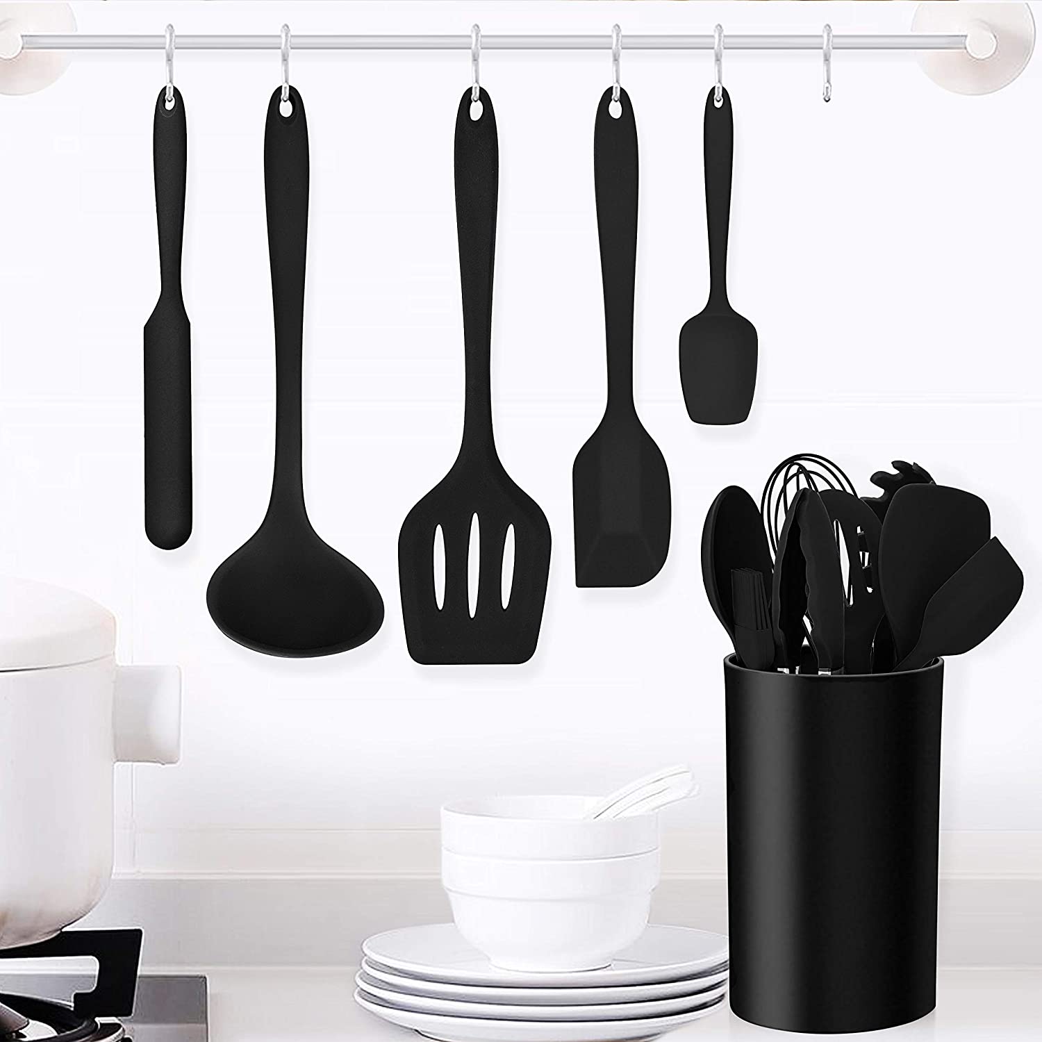 (Store Closing Sale) 14-piece cooking utensil set (with stand)