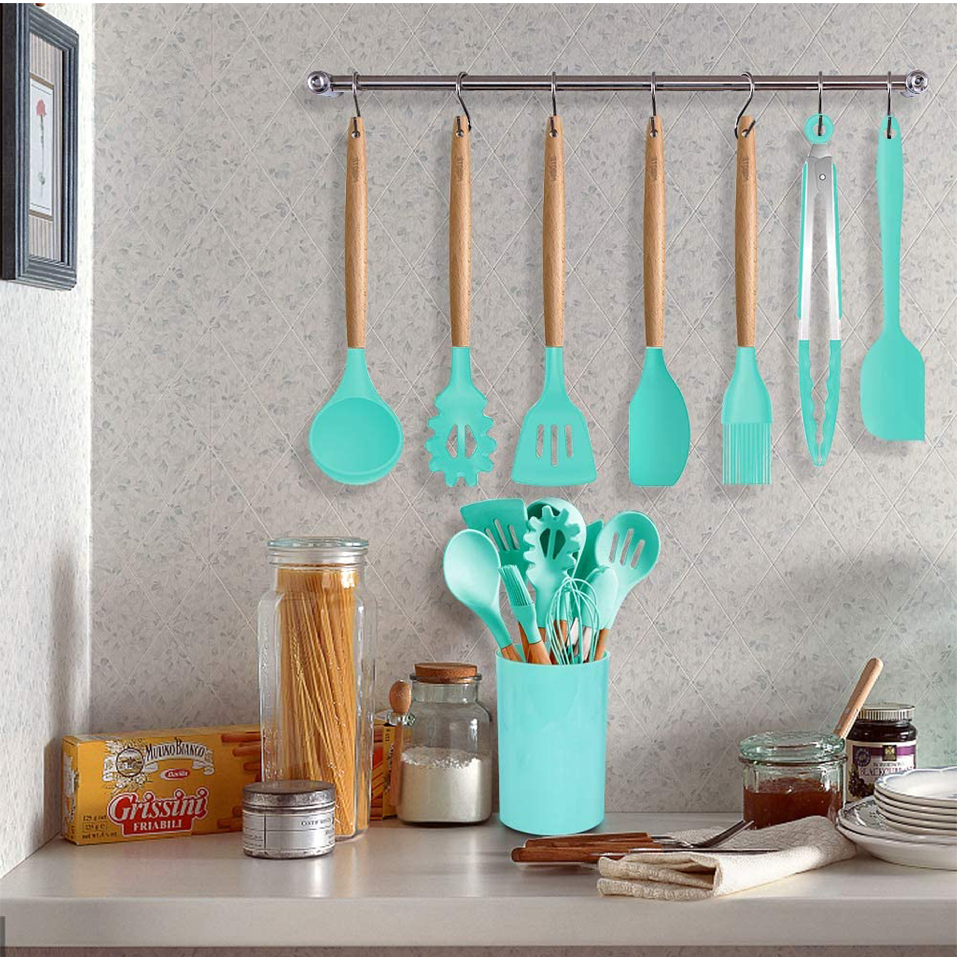 (Store Closing Sale) Silicone cooking utensils set