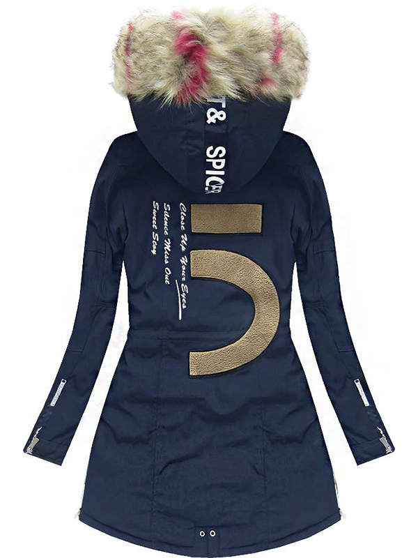 Ladies winter hood navy blue