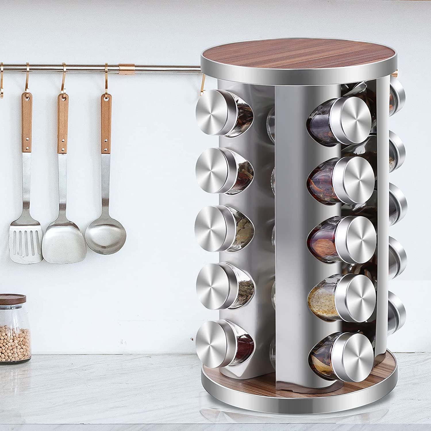 (Store Closing Sale) Cabinet rotating spice rack, 20 cans of rotating spices