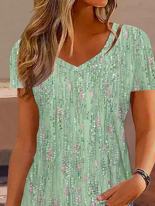 V Neck Casual Blouse