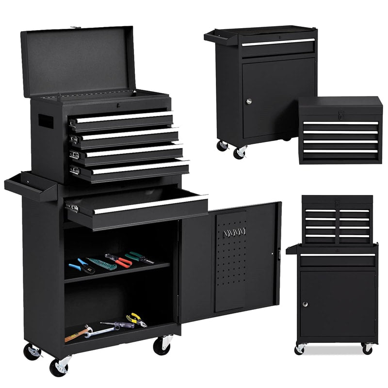 5-Drawer Rolling Tool Chest High Capacity Tool Storage Cabinet Toolbox Organizer with Wheels and Locking System