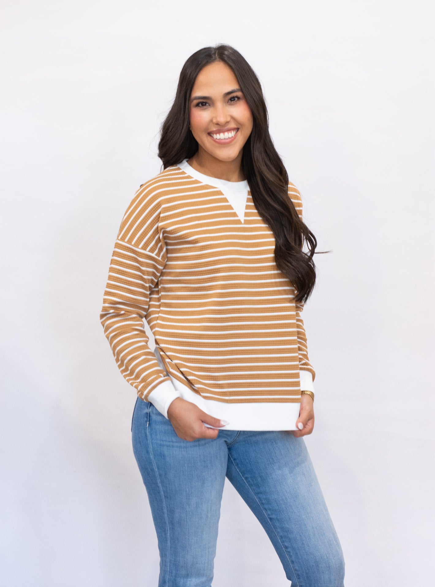 Ready For The Day Taupe Pullover Top