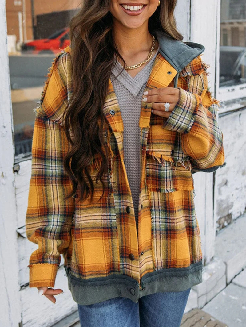 Women's Casual Elegant Plaid Jacket Coat