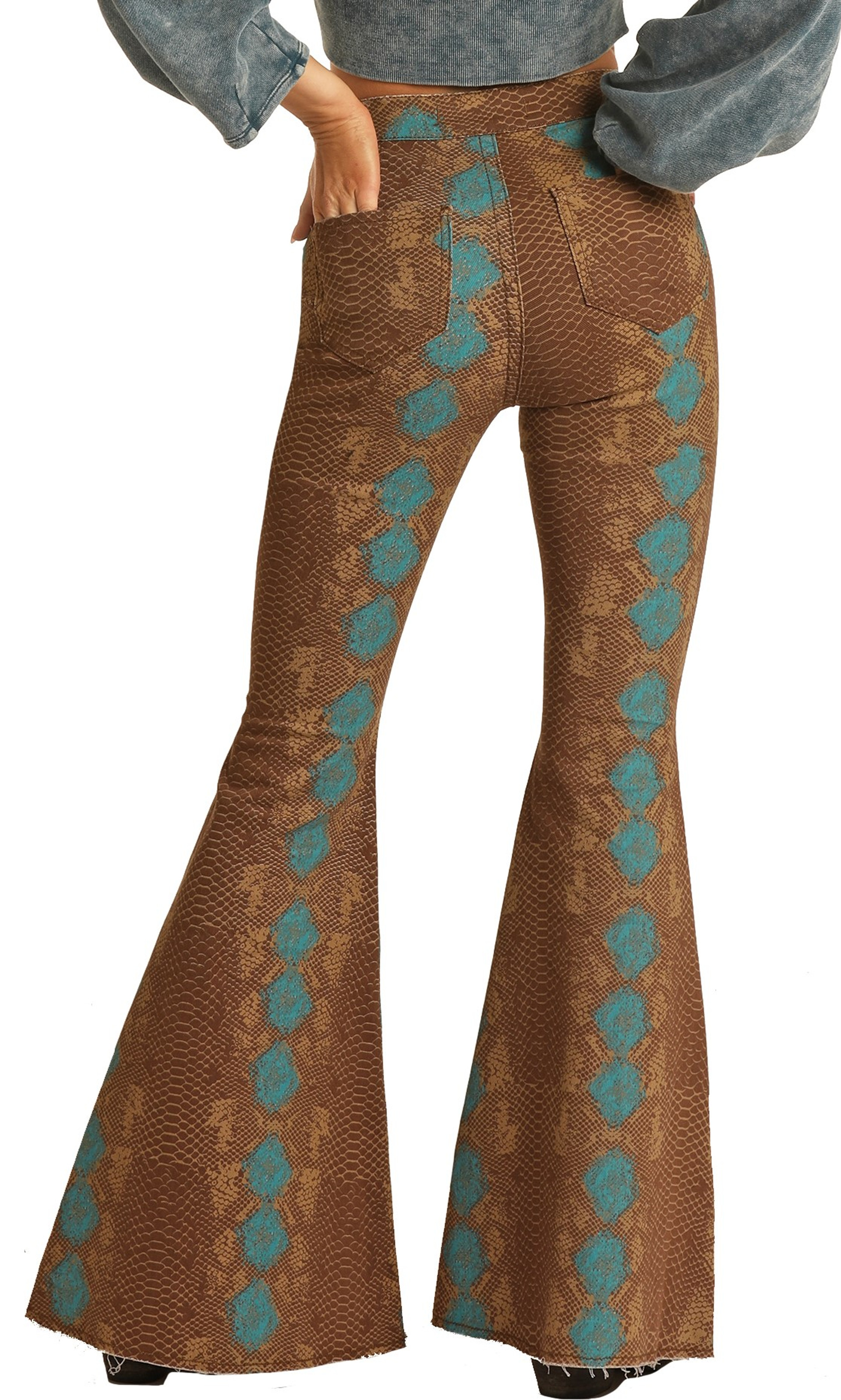 Serpentine print jeans