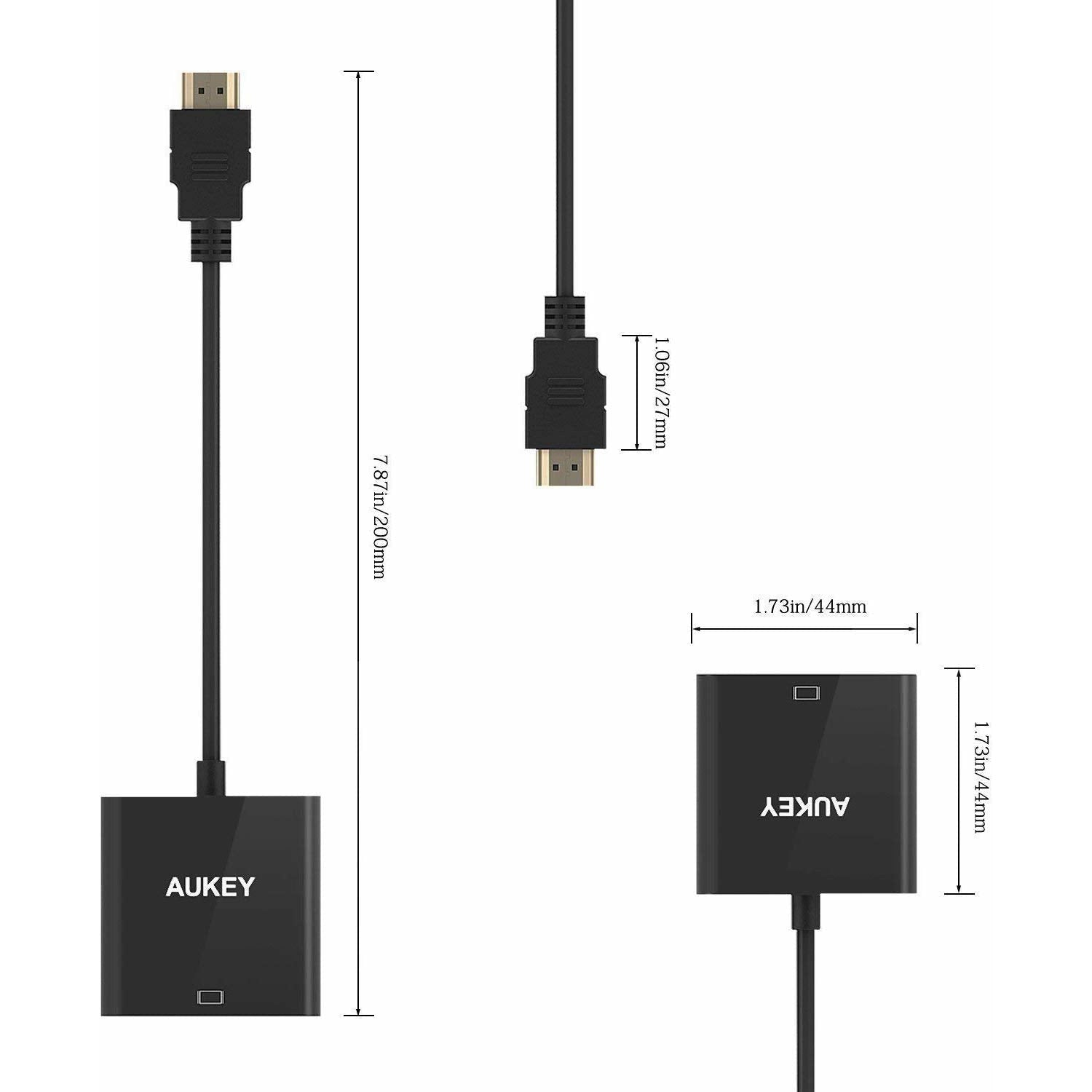 AUKEY Adaptateur HDMI vers VGA 1080P Convertisseur