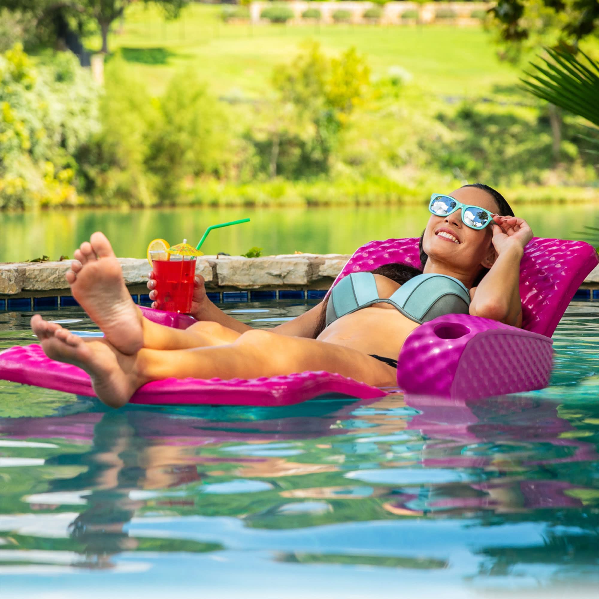 Water And Land Amphibious Super-soft Fully Adjustable Pool Recliner