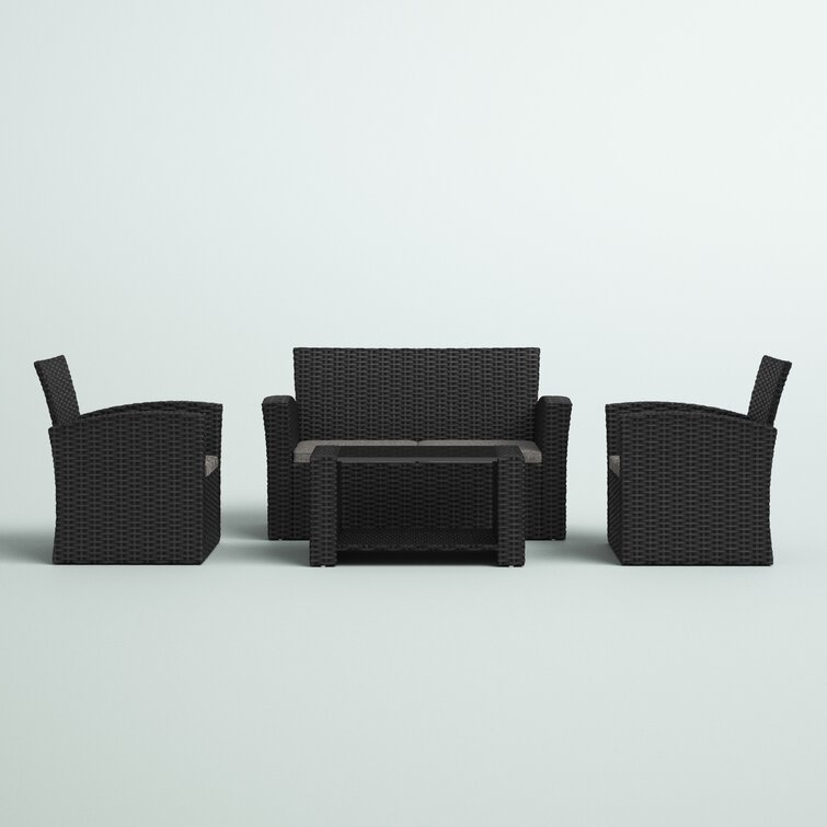 Charmain 4 Piece Rattan Sofa Seating Group with Cushions