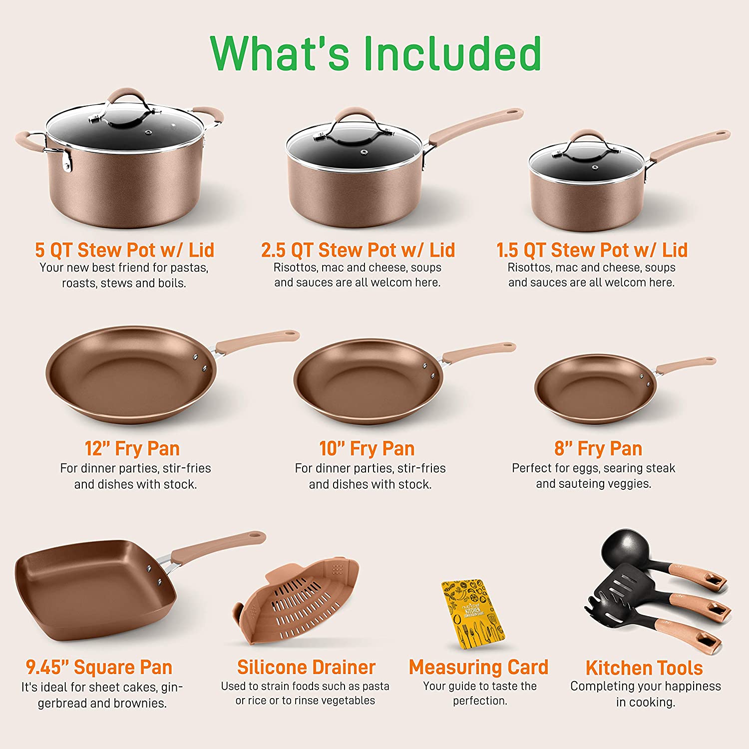 (Store Closing Sale) 14-Piece Nonstick Cookware