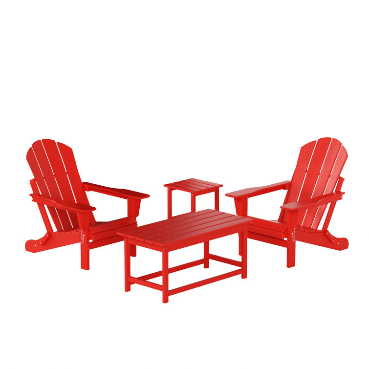 Kirkham Plastic Folding Adirondack Chair with Table