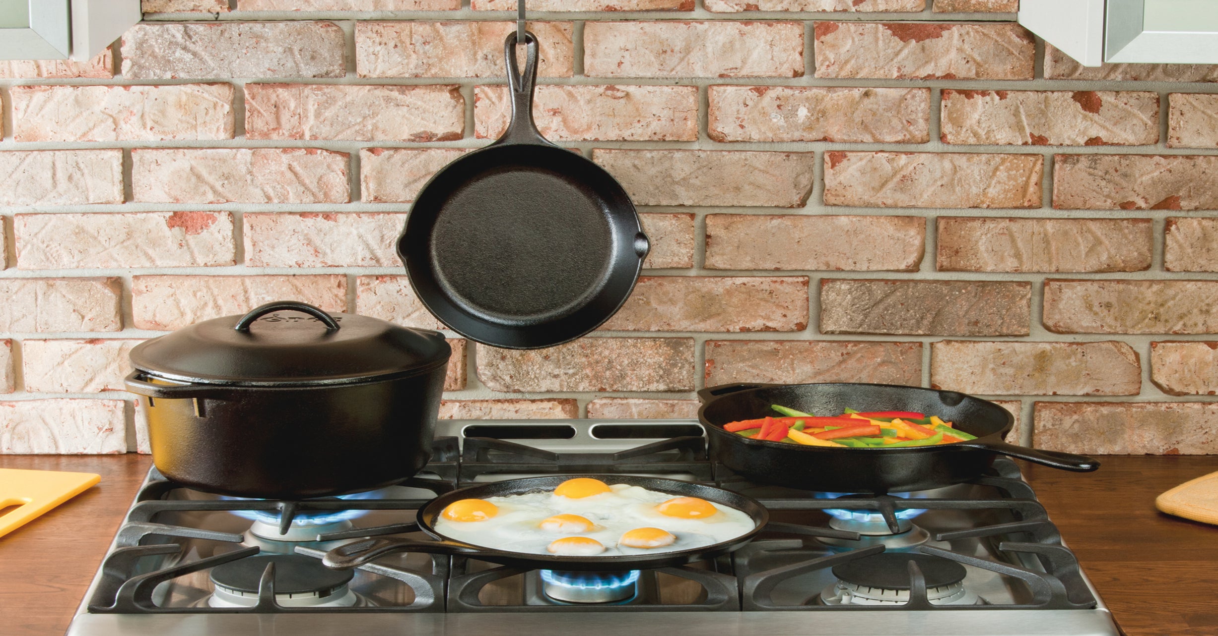 (Store Closing Sale) Pre-Seasoned Cast Iron 5 Piece Set, L5HS3, 5 Piece Combo Set