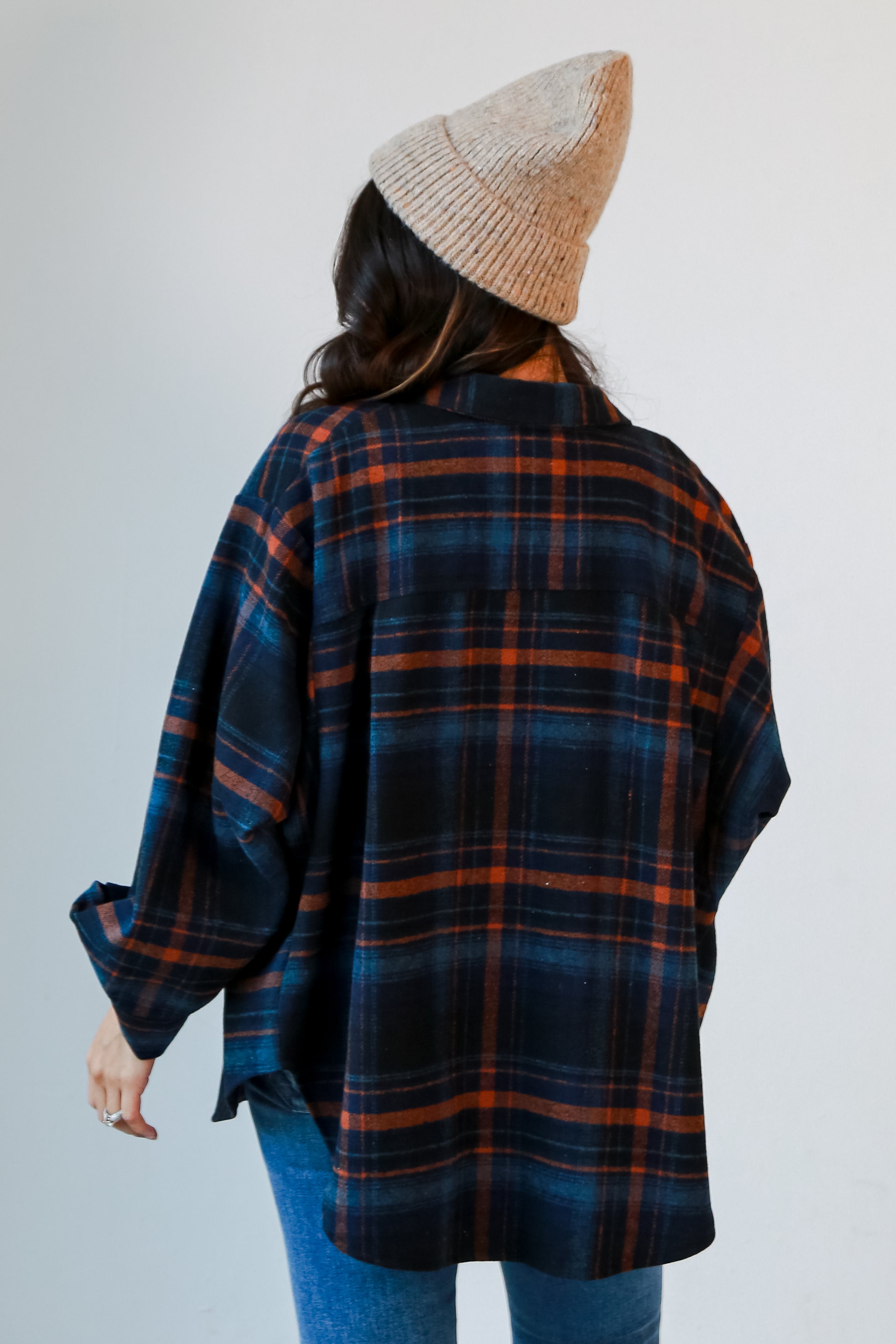 FINAL SALE - Sweetest Mood Navy Plaid Shacket