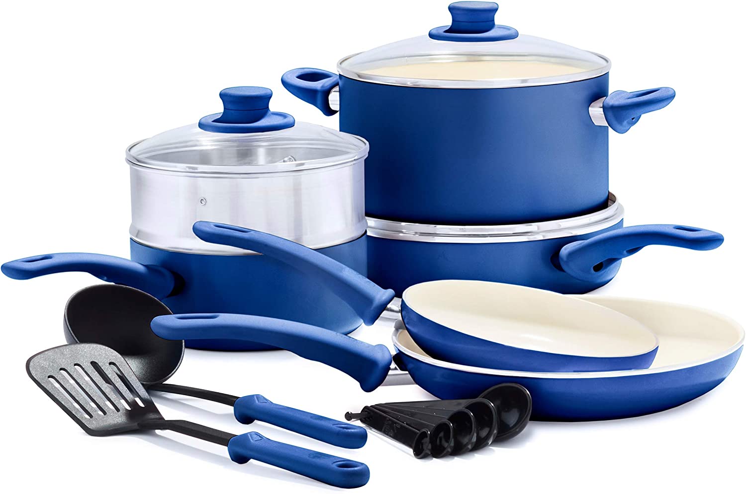 (Store Closing Sale) Healthy Ceramic Nonstick, 16 Piece Cookware Pots