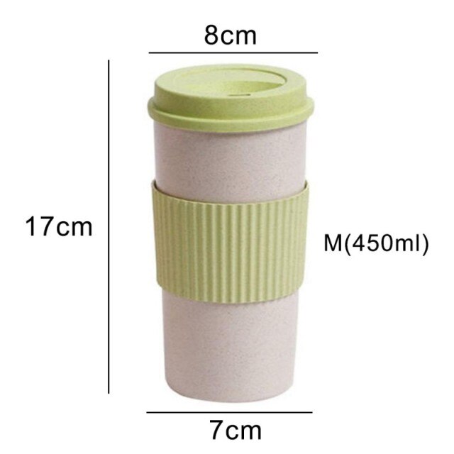 (Store Closing Sale) Wheat Fiber Straw Coffee Mug Double-wall Insulation Eco-friendly Coffee Cup Travel Leakproof Gift Mugs