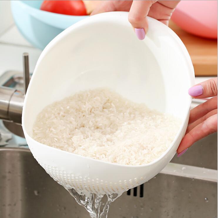 (Store Closing Sale) Food Grade Plastic Rice Beans Peas Washing Filter Strainer Basket Sieve Drainer Cleaning Gadget Kitchen Accessories