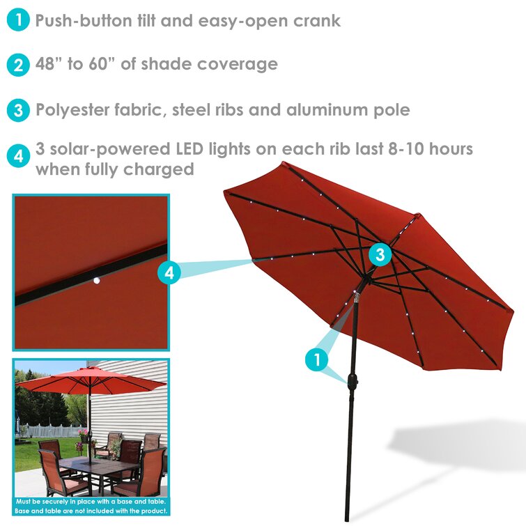 Jericho 108'' Lighted Market Umbrella