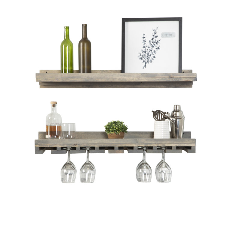 Catalin Solid Wood Wall Mounted Wine Glass Rack