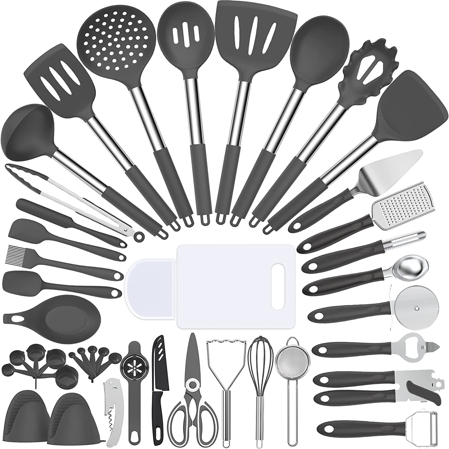 Silicone cooking tool set, chef 43 pieces heat-resistant kitchen tools