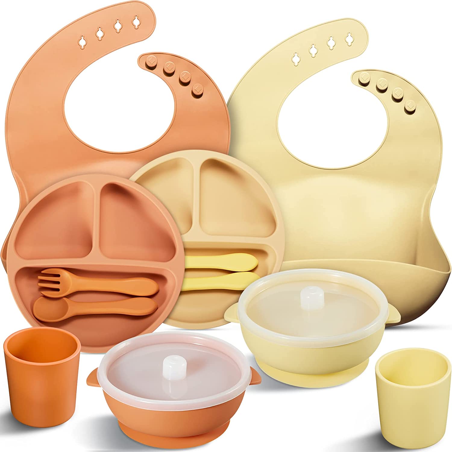 (Store Closing Sale) 12-piece silicone baby feeding set