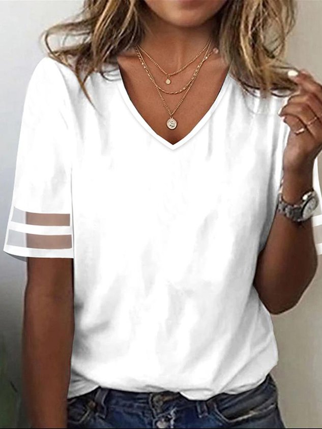 V Neck Casual Short Sleeve T-Shirt