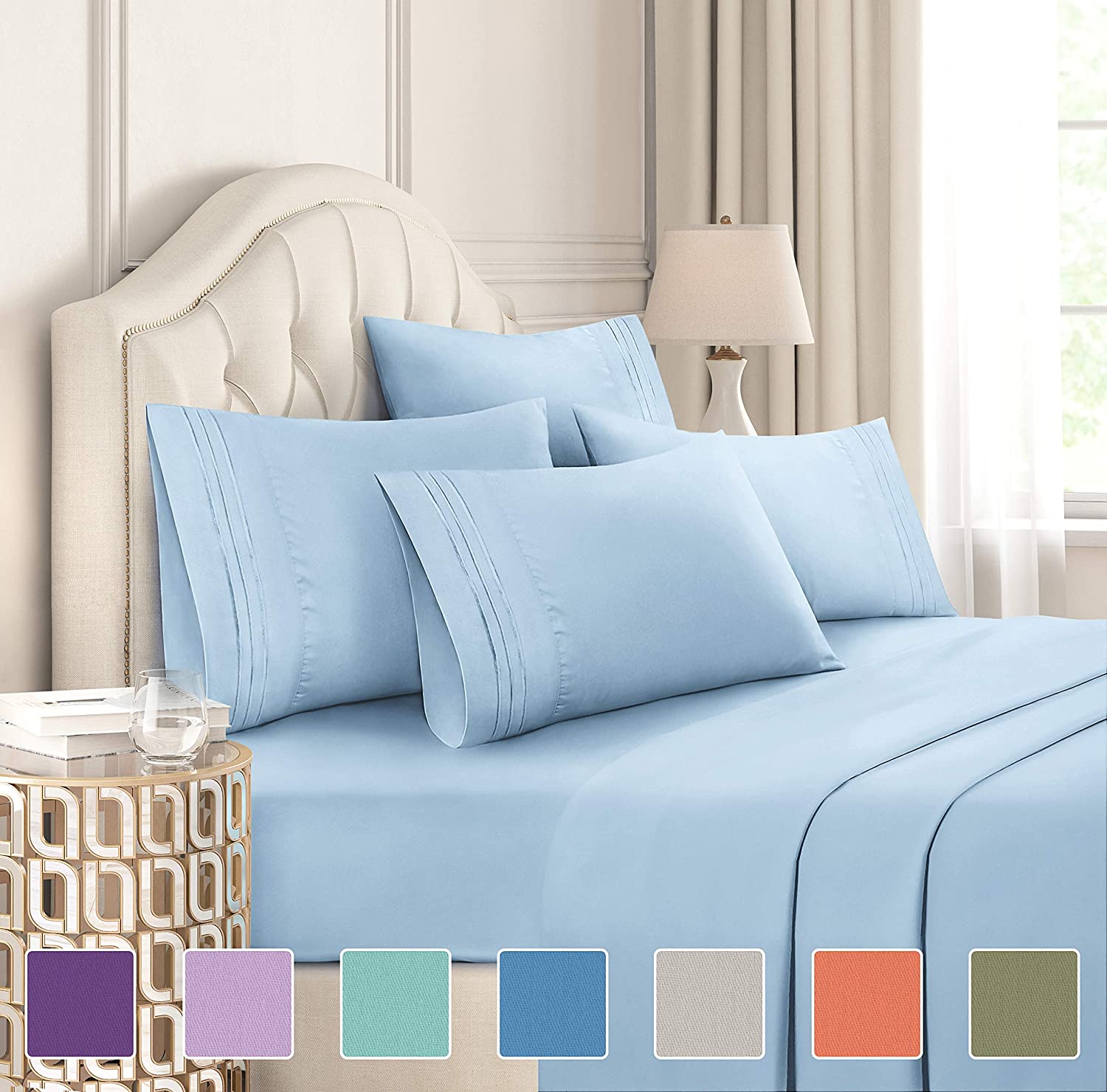 4/6 Piece Bed Sheets Set- Extra Soft - Deep Pockets - Easy Fit - Breathable /Cooling - Wrinkle Free