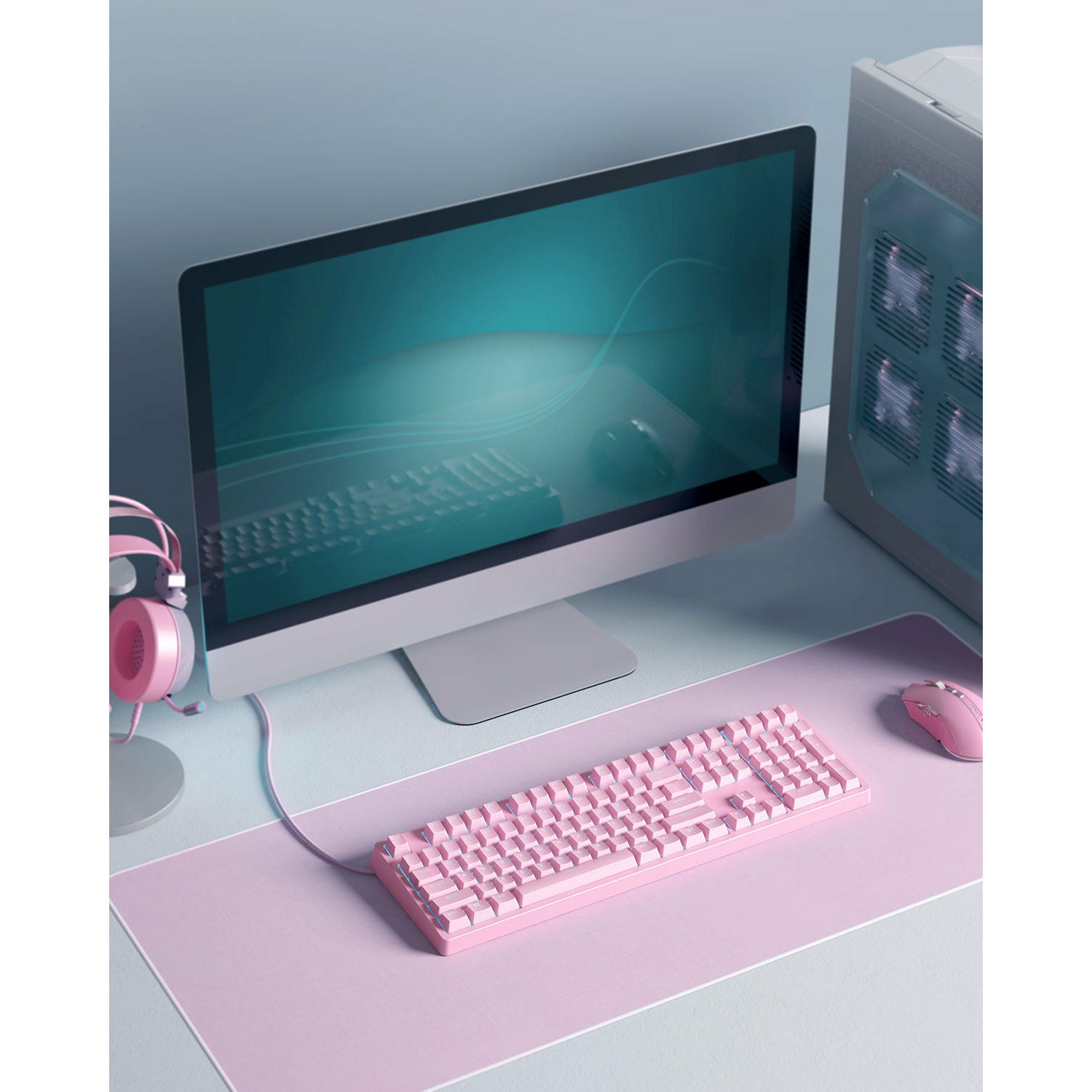 AUKEY Mechanical Gaming Keyboard - Pink